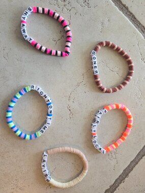 Set of 5 Twenty One Pilots Concert Bracelets - Handmade